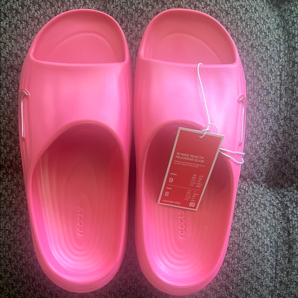 Nike Pink slides- REACTX REJUVEN8 SLIDE